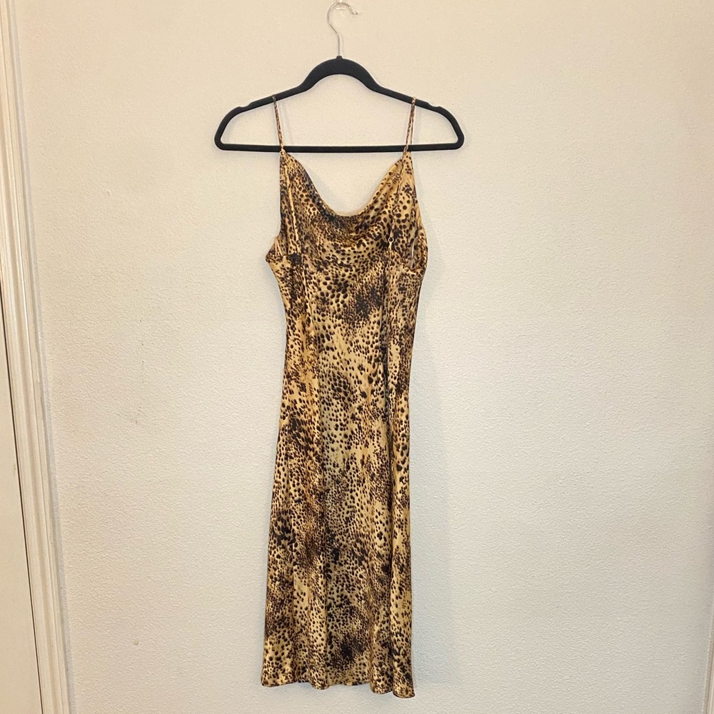 Leopard cowl neck dress